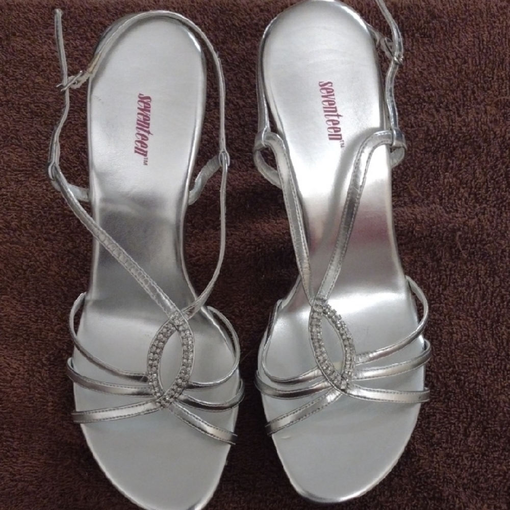 Silver Strappy Women's Sandals